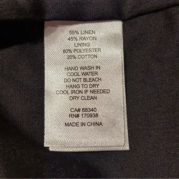 Maison d' Amelie Women Sz 2 Linen Blend Embroidered Floral Vest Black - Picture 3 of 6